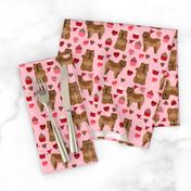 chowchow valentines cupcakes love hearts dog breed fabric pink