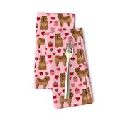 chowchow valentines cupcakes love hearts dog breed fabric pink