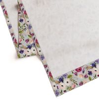 Floral - Plum Purple & Blush Flowers (frost gray) Garden Blooms Baby Girl Nursery