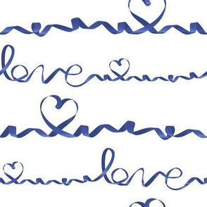 Love me tight  // white background blue gradient ribbons