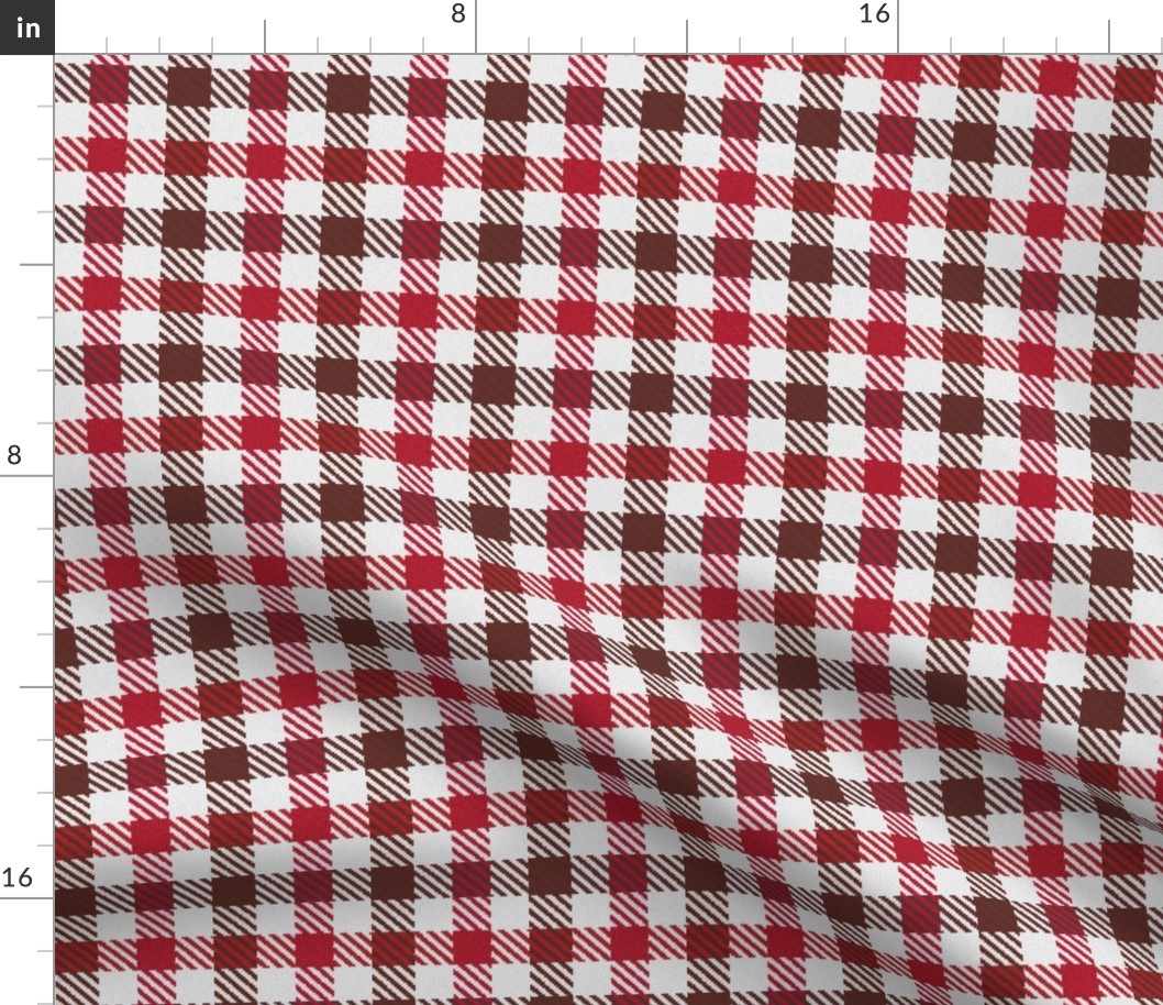 Two Color Gingham Brown and Red