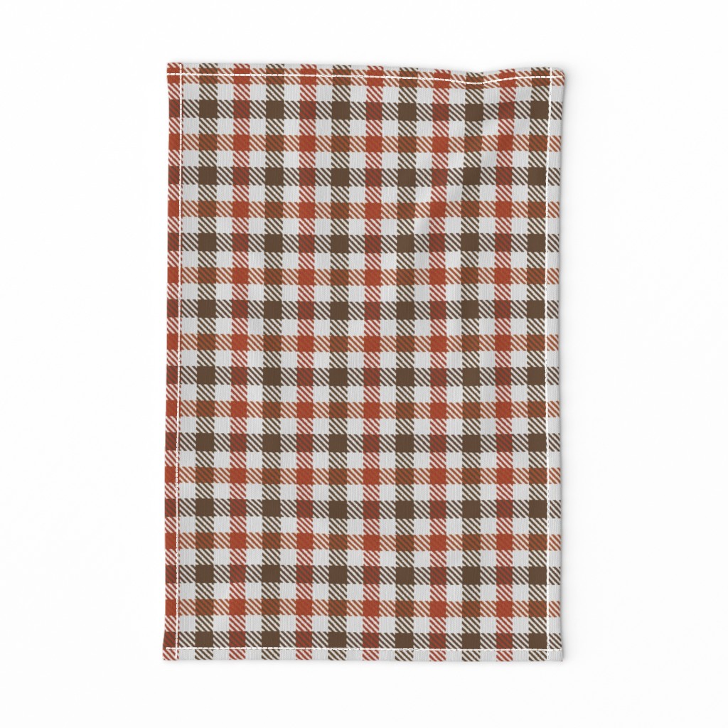 Two Color Gingham Brown and Orange