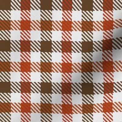 Two Color Gingham Brown and Orange