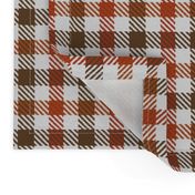 Two Color Gingham Brown and Orange