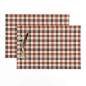 Two Color Gingham Brown and Orange