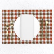 Two Color Gingham Brown and Orange