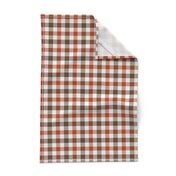 Two Color Gingham Brown and Orange