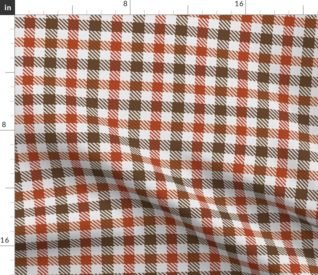 Two Color Gingham Brown and Orange