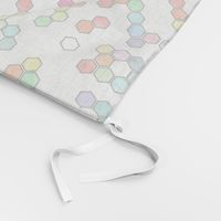 Rainbow hexagons on white