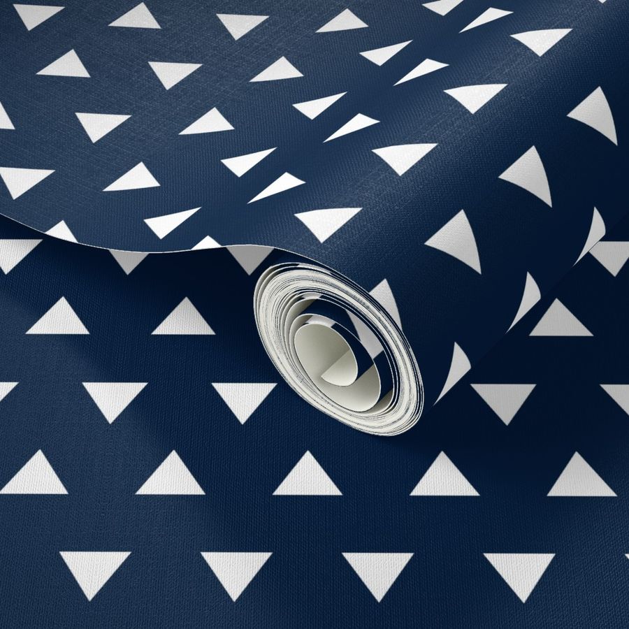 Triangles – Navy  + White Triangle Geometric Baby Kids