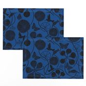 Black African Nasturtium Garden (Pantone Lapis Blue) 