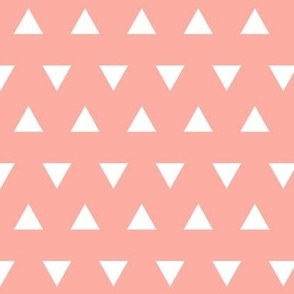 Triangles – Peach  + White Triangle Geometric Baby Girl Kids