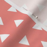 Triangles – Coral  + White Triangle Geometric Baby Girl Kids