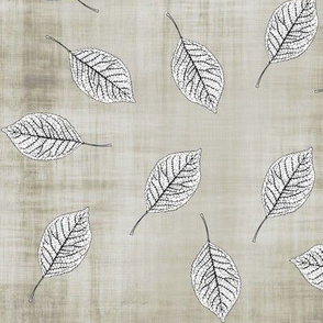 Falling Leaves on Taupe Texture