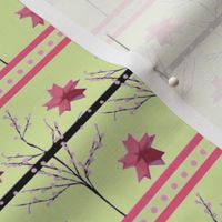 Cherry Blossom Stripe - origami-green