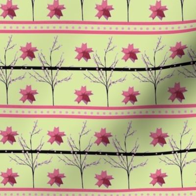Cherry Blossom Stripe - origami-green