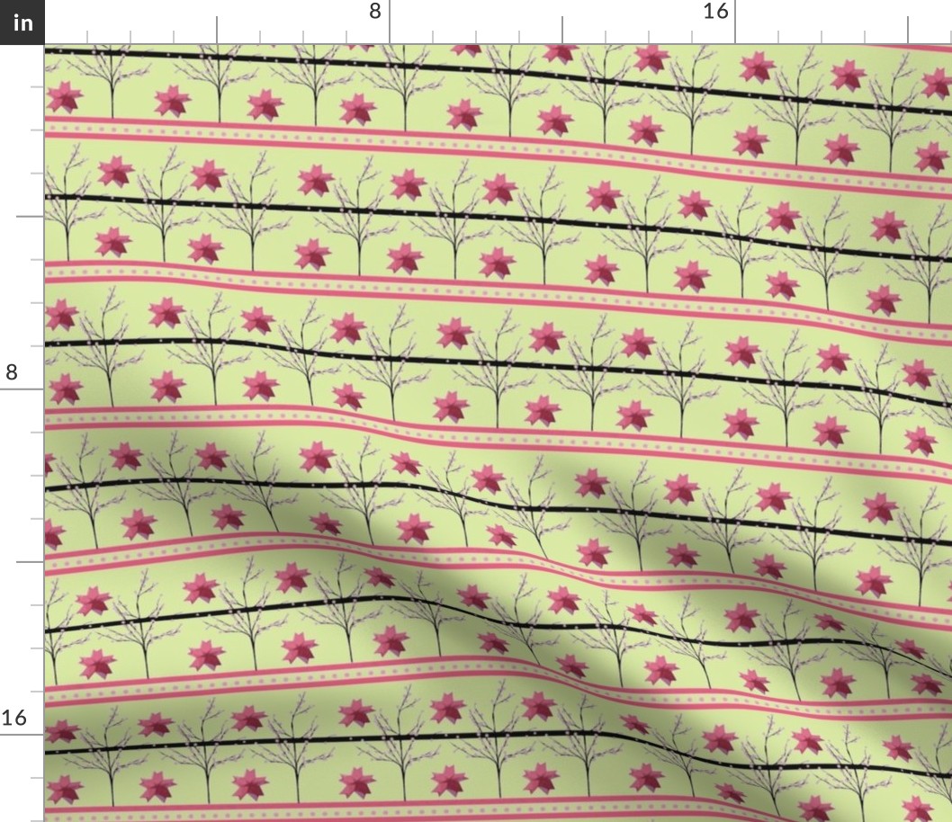 Cherry Blossom Stripe - origami-green