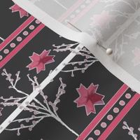 Cherry Blossom Stripe - origami - charcoal