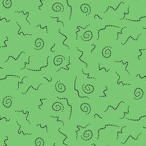 funky dashed squiggles (green/black)