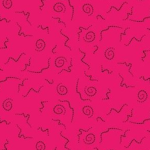 funky dashed squiggles (pink/black)
