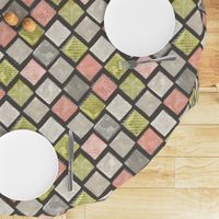 Blush and Green Watercolor Tiles 