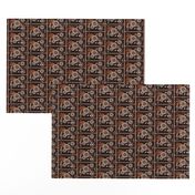 MDZ32 - Small -  Musical Daze Tiles in Cream on Milk Chocolate  Brown