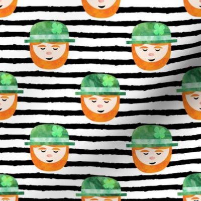 Leprechaun on black stripes