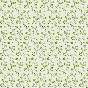 Ditzy Green Flowers (Green Ground)