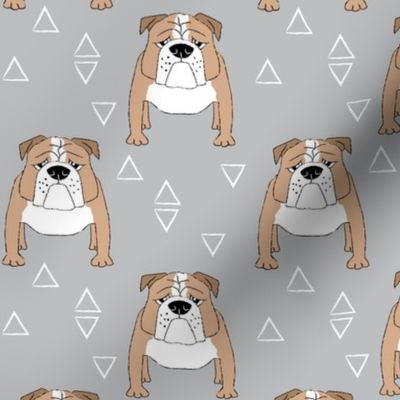 english bulldogs-with-triangles on charcoal