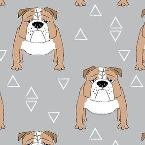 english bulldogs-with-triangles on charcoal