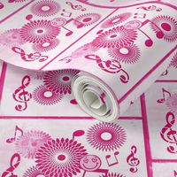 MDZ37 - Small -  Musical Daze Tiles in Monochromatic Pink 