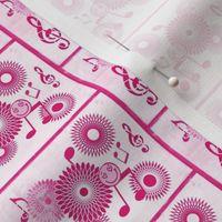 MDZ37 - Small -  Musical Daze Tiles in Monochromatic Pink 