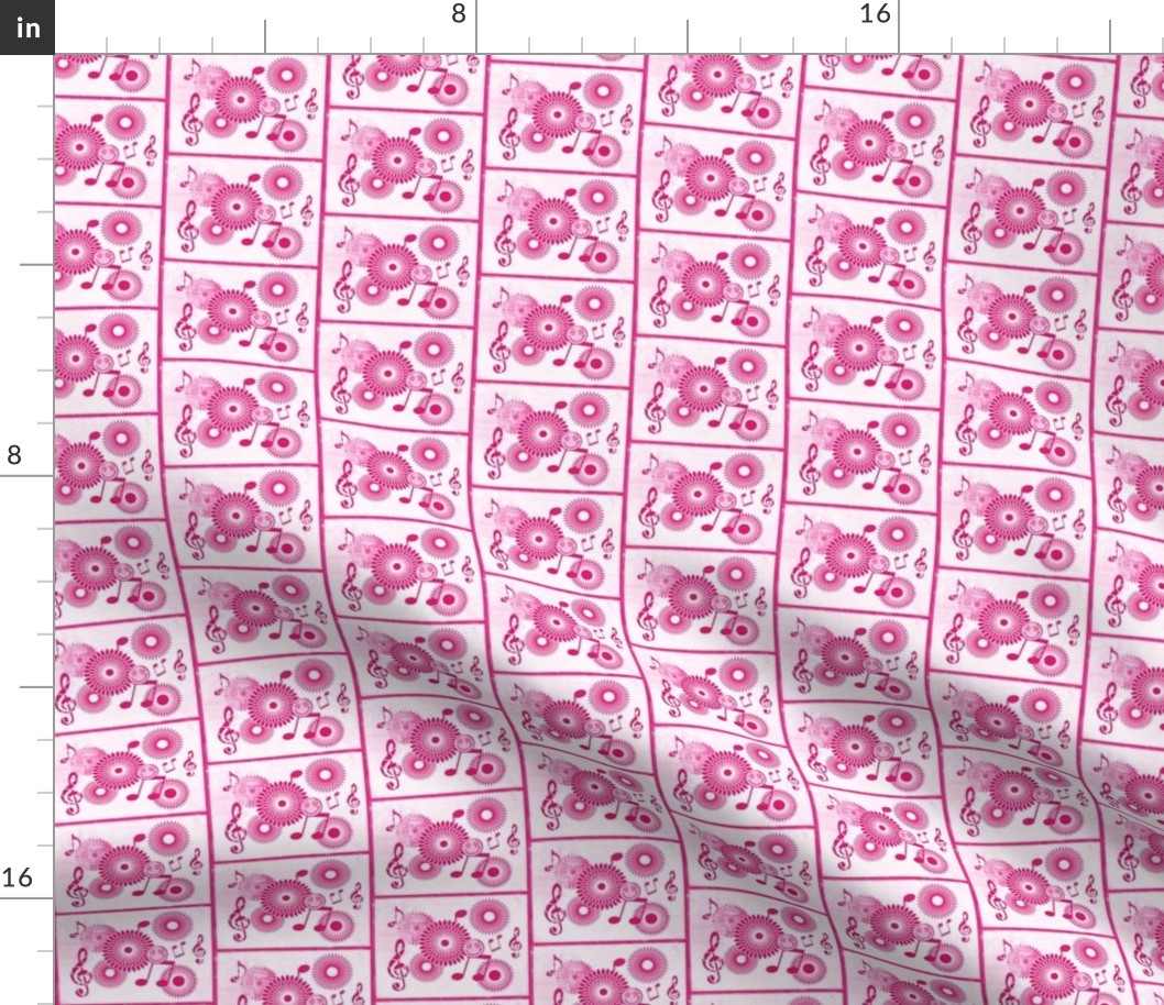 MDZ37 - Small -  Musical Daze Tiles in Monochromatic Pink 