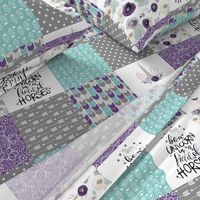 Be A Unicorn - Wholecloth Cheater Quilt - Dark Purple