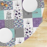 Be A Unicorn - Wholecloth Cheater Quilt - Dark Purple