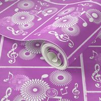 MDZ38 - Small -  Musical Daze Tiles in Monochromatic Lilac Medley