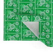 MDZ40 - Small -  Musical Daze Tiles in Monochromatic Kelly Green Medley