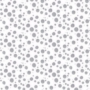 Silver Dots Pattern on White