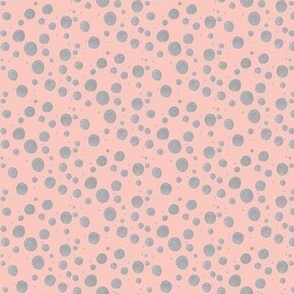 Silver Dots Pattern on Pink