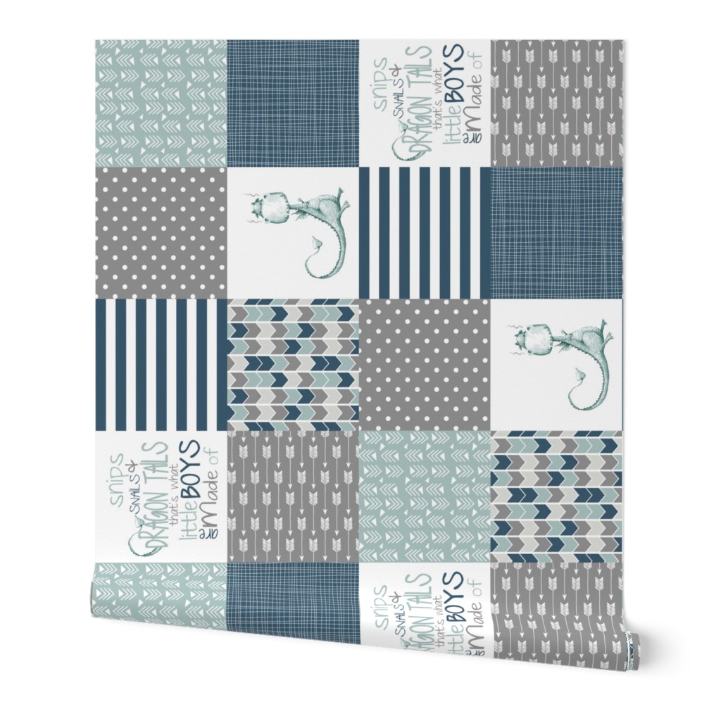 Dragon Tails - Wholecloth Cheater Quilt - Rotated