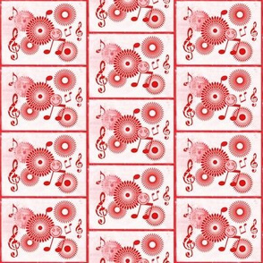 MDZ14 - Small -  Musical Daze Tiles in Red and Pink 