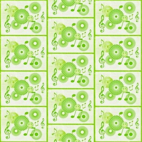 MDZ16 - Small -  Musical Daze Tiles in Monochromatic Lime Green