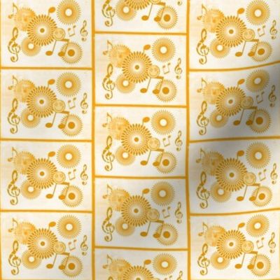 MDZ17 - Small -  Musical Daze Tiles in Golden Butterscotch Delight