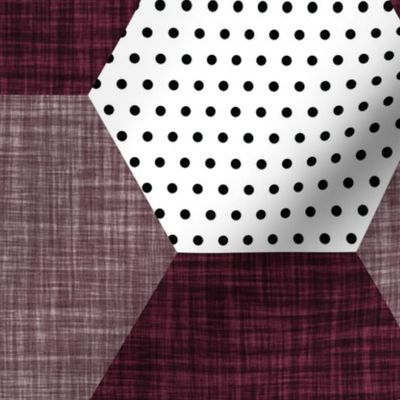 hexagon wholecloth // pale pink, heather linen, spice linen, plum linen