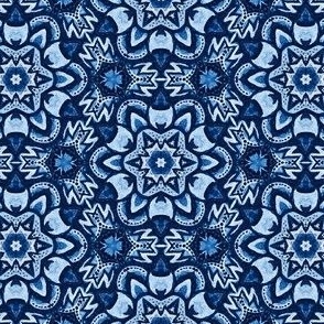 Aztec blue Snowflakes