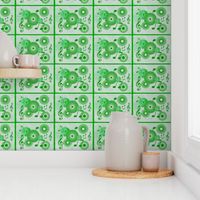 MDZ18 - Small -  Musical Daze Tiles in Green and Grey