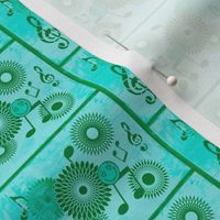 MDZ19 - Smalll - Musical Daze Tiles in Turquoise and Teal 