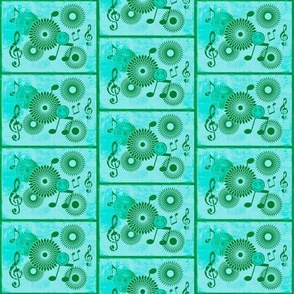 MDZ19 - Smalll - Musical Daze Tiles in Turquoise and Teal 