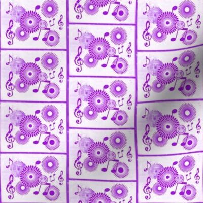 MDZ42 - Small - Musical Daze Tiles in Purple and White