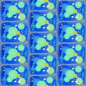 MDZ41 - Small -  Musical Daze Tiles in Blue, Yellow and Aqua